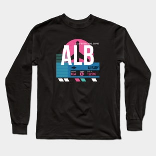 Albany (ALB) Airport // Sunset Baggage Tag Long Sleeve T-Shirt